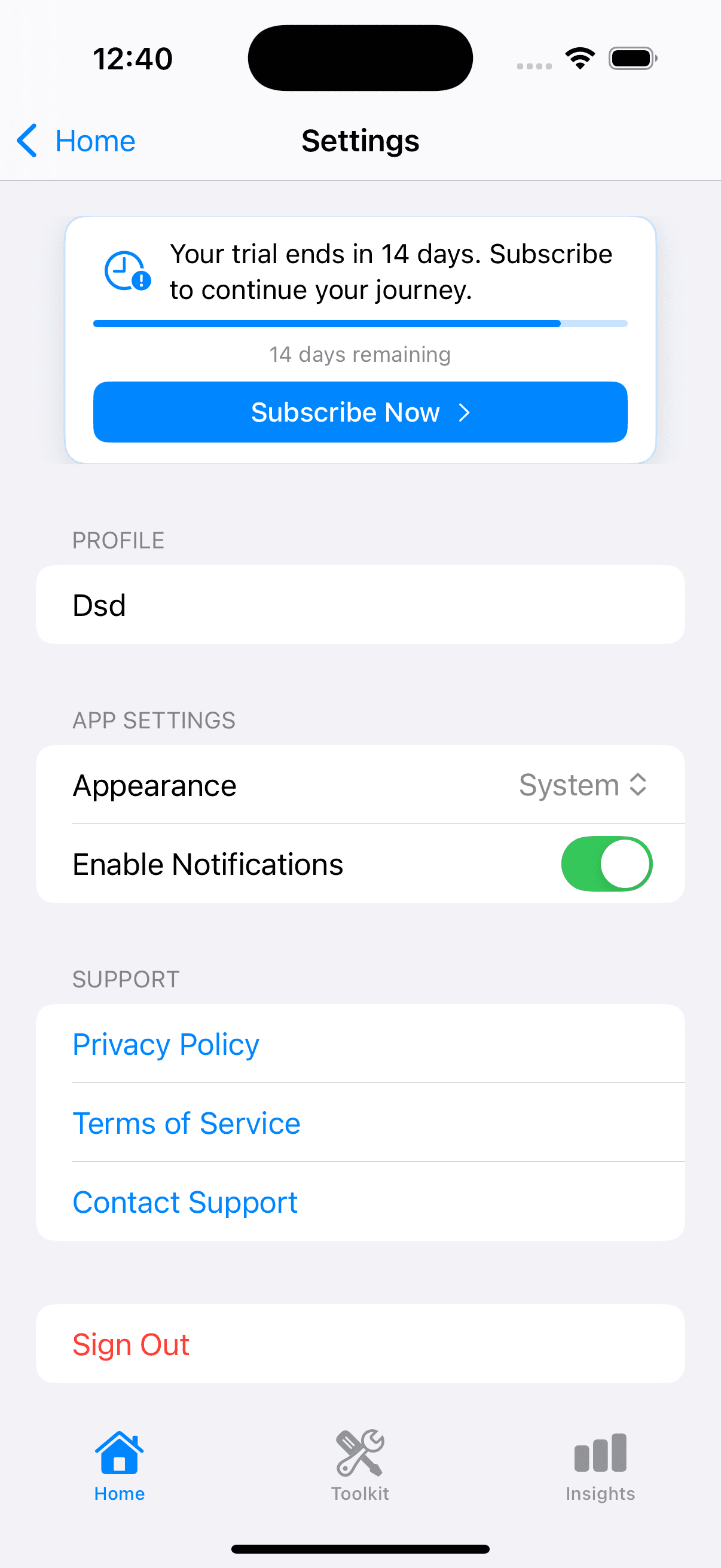 Settings with improved design and accessibility